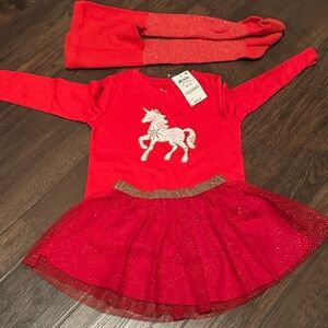 Red Unicorn Kids Holiday Set